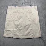 L.L.Bean  Mini Skirt 18W Classic Fit Cotton Spandex Khaki A-Line Casual Neutral Photo 2