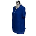 anthropologie Naif Blue Crinkle Gauze Blouse Art To Wear Preppy Coastal Beach PM Size undefined Photo 2