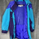 Columbia Vintage Jacket Womens Small Purple Teal Color Block 90s Rain Coat Parka Photo 8