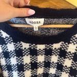 Adora Navy Checkered Sweater Dress Blue Size L Photo 4