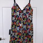 Mac Duggal NWT  Black Sequined Floral Detail Mini Dress - 26867 Photo 2