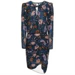 Veronica Beard Peppa Floral Mini Dress Floral Print Metallic Silk Chiffon Size 0 Photo 1