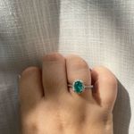 White gold plated Tiffany blue ring Photo 1
