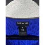 Kate And Lily Royal Blue Boho Casual Puffer Sleeve Tiered Midi Dress Size 8 Photo 5