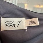 Eliza J Smokey Charcoal Grey Velvet One-Shoulder Formal Gown Size 12 Large Photo 13