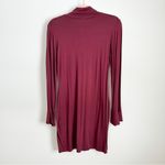 Missguided NWT  Mock neck body on ruffle cuff mini dress Burgundy Crimson Small Photo 5