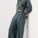 Athleta New 4 Pinnacle High Rise Cargo Trouser Eden Blue Size 4 Photo 3