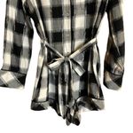 Victoria's Secret Buffalo Black & White Plaid Sleep Romper. Button Down. Pocket Photo 3