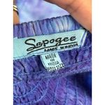 Sapogee Made in India Tie Dye Dress Lace Up Free Size Midi Purple Blue Rayon Size M Photo 8