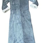 Natori Zip Kaftan Bathrobe House Coat SZ S Sherpa Fuzzy Fleece Gray Cozy Photo 0
