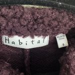 Habitat  Wine Deep Purple Sherpa Statement Button Up Vest Size S Photo 4