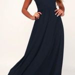 Lulus Air of‎ Romance Navy Blue Chiffon Maxi Dress Size XL Photo 0