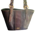 Dooney & Bourke Florentine East Westc Skylar brown black leather suede tote. Photo 2