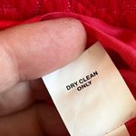 Kay Unger Dress Poppy Red Jacquard Cap Sleeve w/ Gold Chain Belt Accent Sz 4 EUC Photo 9