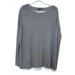 Eileen Fisher  Charcoal Knit Top Made of Italian Yarn Photo 4