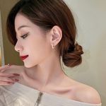 18K Gold Plated White Pearl Hoop Earrings for Women Photo 3