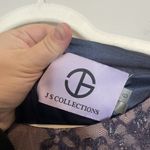 JS Collections  Navy Nude Lace Belted Knee Length Formal Dress Short Sleeve Sz 6 Photo 2