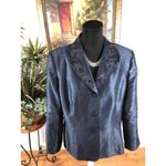Le Suit  Size 18 Navy Blue Metallic Button Lapel Notch Collar Long-sleeve Jacket Photo 4