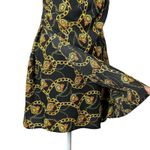 ASTR ‎ Chain Reaction M Equestrian Black Gold Faux Wrap Mini Dress Strappy V Neck Photo 5