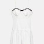 ZARA  dress mini ruffled corset lace trim white summer vacation casual  Photo 7