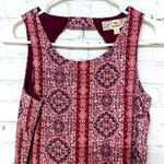 NWT xs red dress bohemian pattern sleeveless open back versatile lined Photo 1