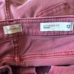J.Jill Women’s red cropped rolled raw edge cuff mid rise denim jeans size 12 Photo 8