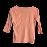 Merona  Peach Faux Wrap V-neck 3/4 Sleeve Shirt Photo 3