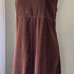 White Stag Vintage Y2K Brown Faux Suede Scoop Neck Sleeveless Stretch Midi Dress Photo 0