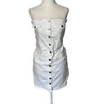 Amanda Uprichard Teyana Dress in White Medium New Womens Denim strapless Mini Photo 3