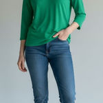 Chico's Travelers Collection by  Green Women's V-Neck Blouse (1) Photo 0