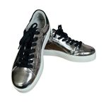 ALLSAINTS Shana Metallic Silver Low Top Shoes Trainers Sneaker Sz 8 (38) Lace Up Photo 11