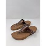 FitFlop Lulu Womens Sandals Brown Leather Slip On Slide Flat Comfort 403012 US 8 Photo 3