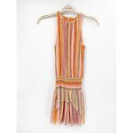 Ramy Brook Tobie Striped Smocked Waist Sleeveless Orange Multicolor Mini Dress Photo 1