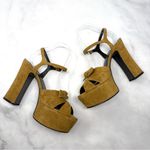 Saint Laurent Candy Bow Suede Chunky Platform Sandal Heels Groovy Designer 39 Photo 4