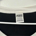 PINK - Victoria's Secret PINK Victoria Secret Long Sleeve Crewneck Women’s Sz Small Bling Black and White Photo 2