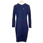 Milly NWT Dress Navy Blue Fractured Pointelle Bodycon Sheath Women’s Size Medium Photo 4