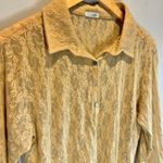 Anthropologie Odille Nude Color Sheer Floral Lace Top - size Large Photo 1