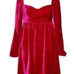 Reformation 💕💕 Chestnut Velvet Babydoll Dress ~ Rhubarb Red 4 NWOT Photo 6