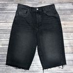 We The Free Washed Out Black High Rise Button Fly Cut Off Jean Bermuda Shorts 30 Photo 0