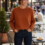 Merokeety Cozy Women's Rust Crew Neck Sweater Photo 1