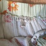 Wonderly  Floral Puff Sleeve Mini Dress Green Orange Daisy Cotton Cottagecore PS Photo 1