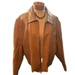 Dana Buchman Women's Pamela McCoy Tan Leather Jacket Size 2XL Photo 0