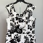White House | Black Market WHBM Black Rose Floral Square Neck Cap Sleeve Sheath Dress sz 12 Photo 1