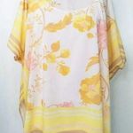 Jason Wu  Yellow Floral Tunic Top Kimono Chiffon Scarf Cami Cover Up, One Size Photo 0