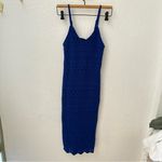 Freshman 1996 Royal Blue Summer Crochet Lined Tank Scallop Hem Bodycon Dress XS Photo 7