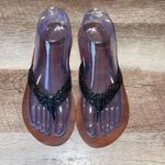 Roxy Womens Peep Toe Braided Strap Lola Flip Flops Sandals Brown Black Size 7.5 Photo 3