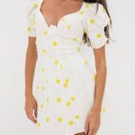 For Love & Lemons White and Yellow Mini Dress Photo 3