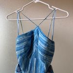 AMUR Janet Pleated Striped Cutout Maxi Dress Blue Sz 0 Photo 5