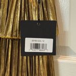 Mac Duggal NWT 30763 Gold High Neck Pleated Tiered Ruffle Metallic Gown Size 12 Photo 10