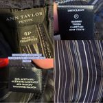 Ann Taylor PETITE NAVY BLUE W/SILVER & TAN STRIPES SATIN CROPPED PANTS (4P) Photo 9